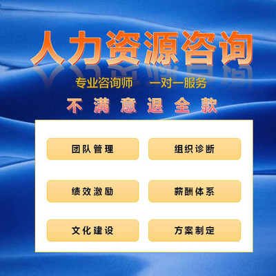 人力资源咨询人力资源全案设计薪酬制定绩效考核设计一对一咨询