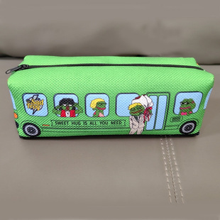 搞怪悲伤蛙笔袋大容量帆布收纳袋孤寡青蛙文具盒创意学生生日礼物