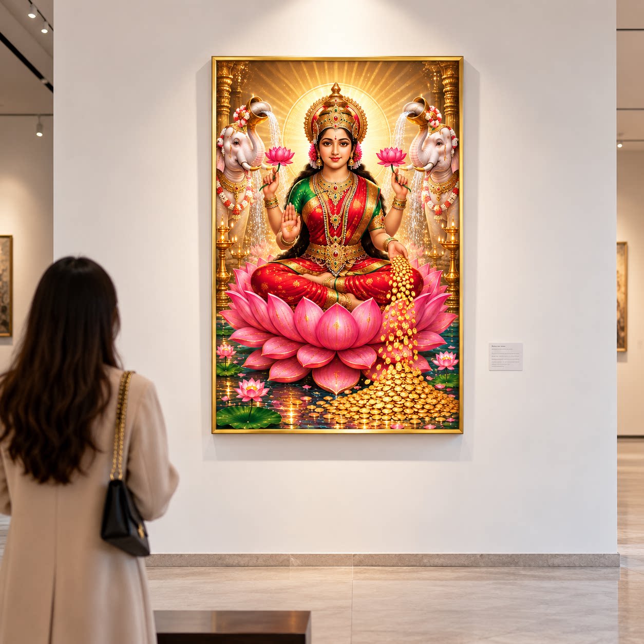 释迦牟尼佛大吉祥天女画像装饰画佛像挂画玄关壁画大吉祥天女挂画