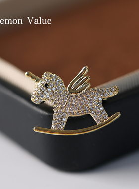 Lemon Value可爱独角兽小胸针ins少女外套徽章高档防走光胸针配饰