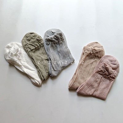 泡泡口女士薄款中筒袜日系jk网眼透气棉袜子洛丽塔松口月子袜~特~