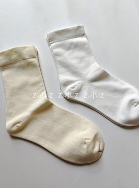同款女士四季白色纯棉中筒袜 吸汗透气 学院风日系jk白袜子 无骨