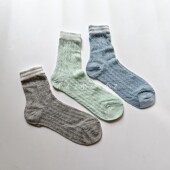 夏季 网袜两道杠 超薄款 透明玻璃丝中筒袜 纯色精梳棉女袜子