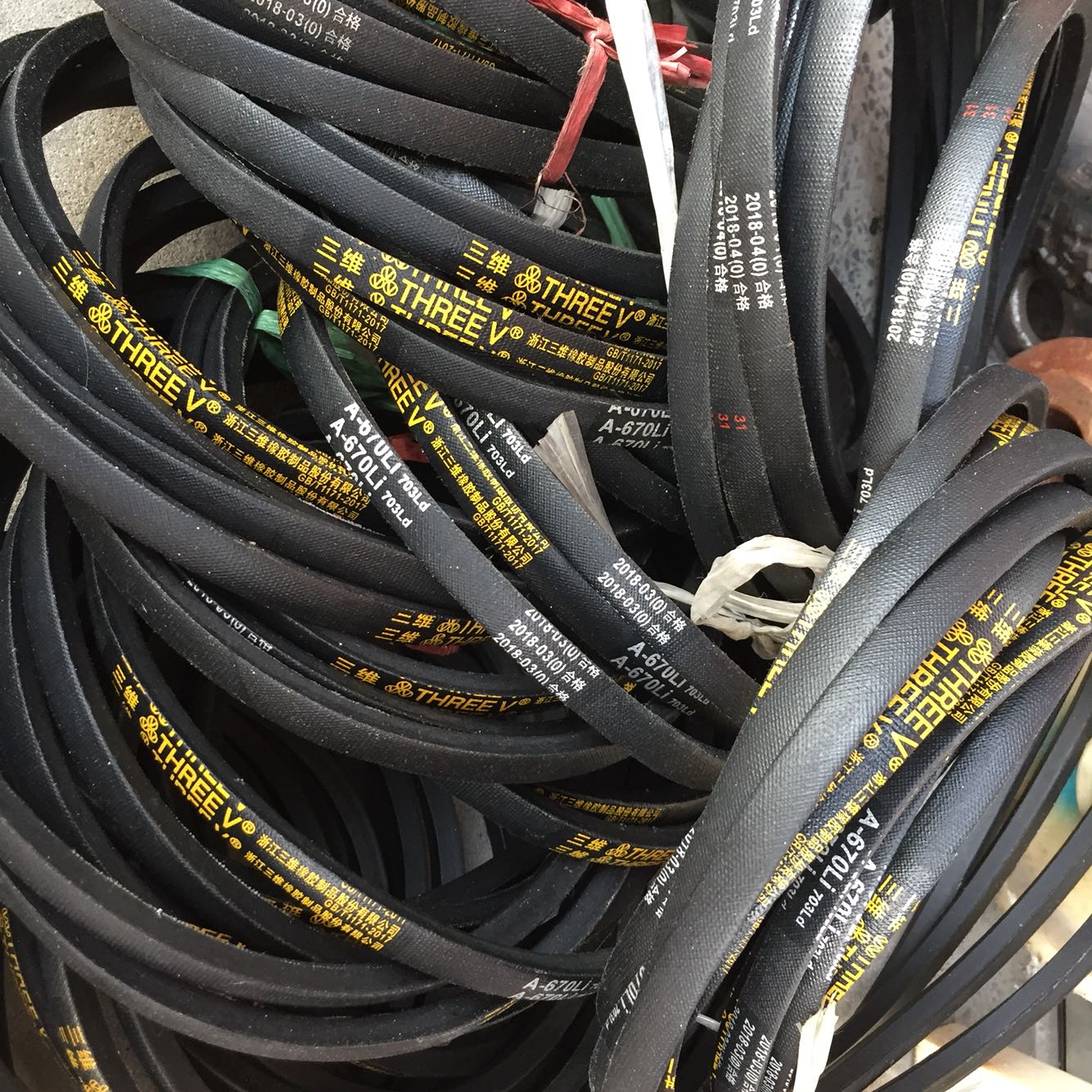 销售浙江三维三角带工业A型皮带A670Li 现货处理质优价廉