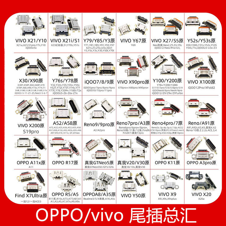 适用oppovivo手机尾插Y79