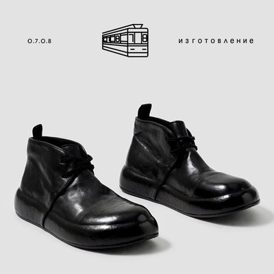 北欧手工 无痕简约马皮软木底男士中帮皮鞋  男休闲复古切尔西靴