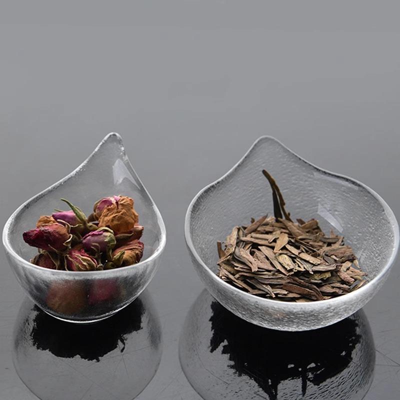 日式锤纹玻璃鸭嘴茶碟子