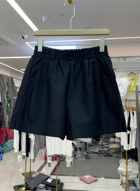 NIURUI纽芮25105-1秋季新品松紧高腰宽松显瘦阔腿A字休闲短裤子女