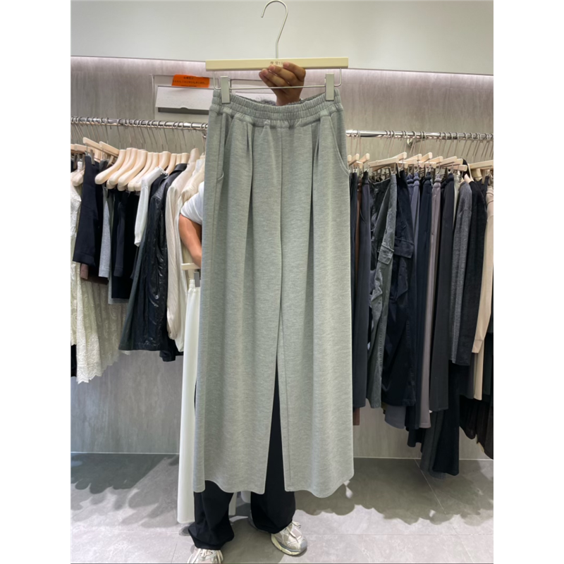 摩登Mdeng宽松休闲阔腿裤女秋季新款韩版简约垂感拖地裤52335