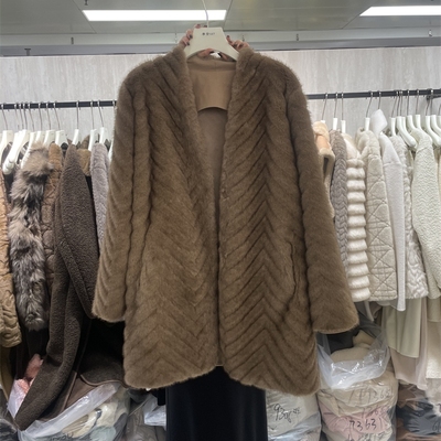 摩登mdeng高级感皮草环保外套女2025冬新款水貂毛上衣73816
