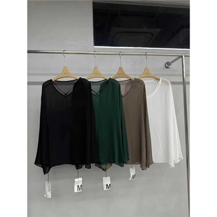MEETC.Z 衬衣女8267 2025夏新款 设计感V领气质真丝小女人百搭小衫