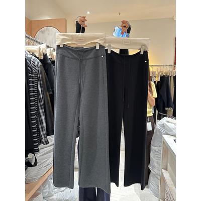 SIM家早秋新款高腰韩版百搭显瘦时尚百搭微喇拖地长裤女7501