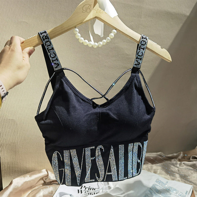 新款夏季大码加肥露背免穿文胸背心吊带烫钻内搭打底衫外穿上衣女,女装/女士精品,背心吊带,淘宝优惠券,粉丝福利购,淘宝优惠卷