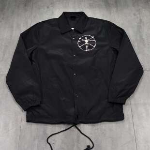 微瑕美式复古印花教练夹克男女嘻哈街舞春秋宽松休闲风衣外套