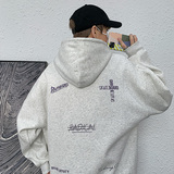 灰宽松大码连帽印花卫衣港风大皂情侣XZ517A-1-WY801-P48控68，男装卫衣，星座517A-1