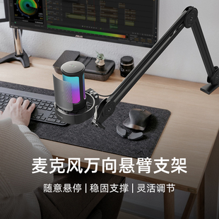 fifine麦克风悬臂吊臂支架加强型桌面主播直播话筒折叠伸缩架BM63