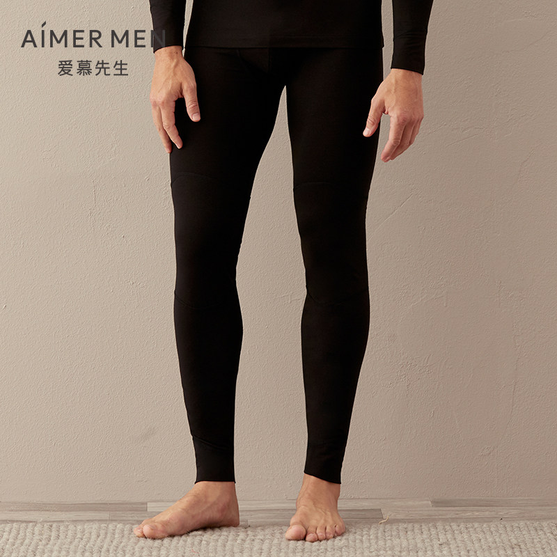 爱慕先生秋冬抗静电氨基酸秋裤 男士私享护膝薄款保暖裤NS73D591A