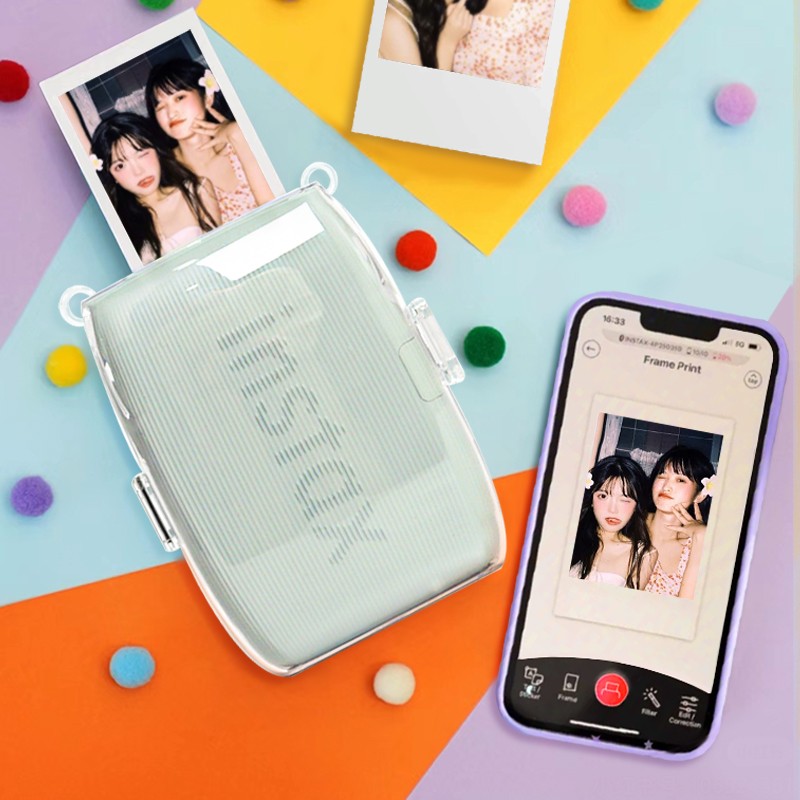 拍立得mini link2打印机相机包保护套PU link3透明保护壳水晶壳