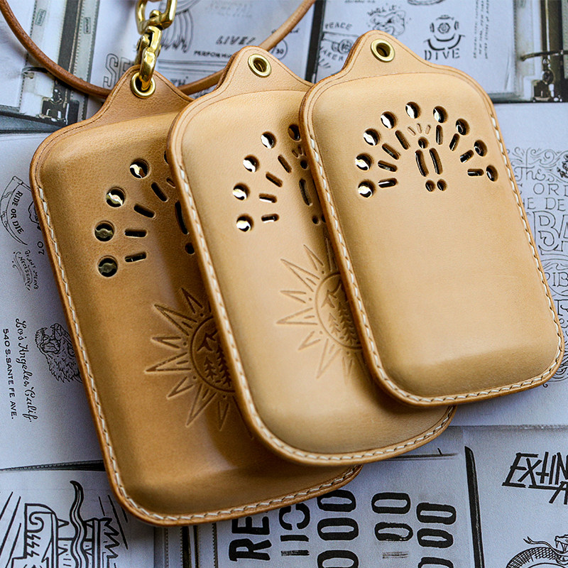 lucky five 适用zippo孔雀怀炉皮套暖手炉皮袋挂脖款式简约复古