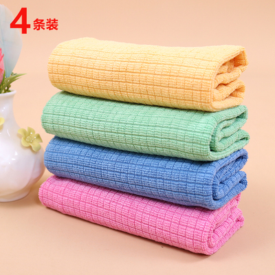 4条装格子抹布吸水餐具家居水渍