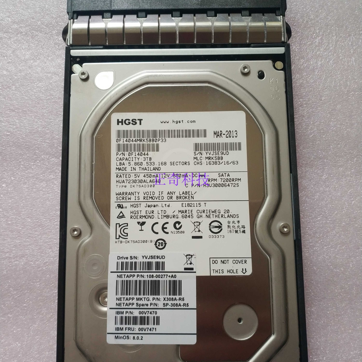 NetApp SP-X308A-R5 3T 3.5 SATA硬盘 108-00277 00V7470 00V7471