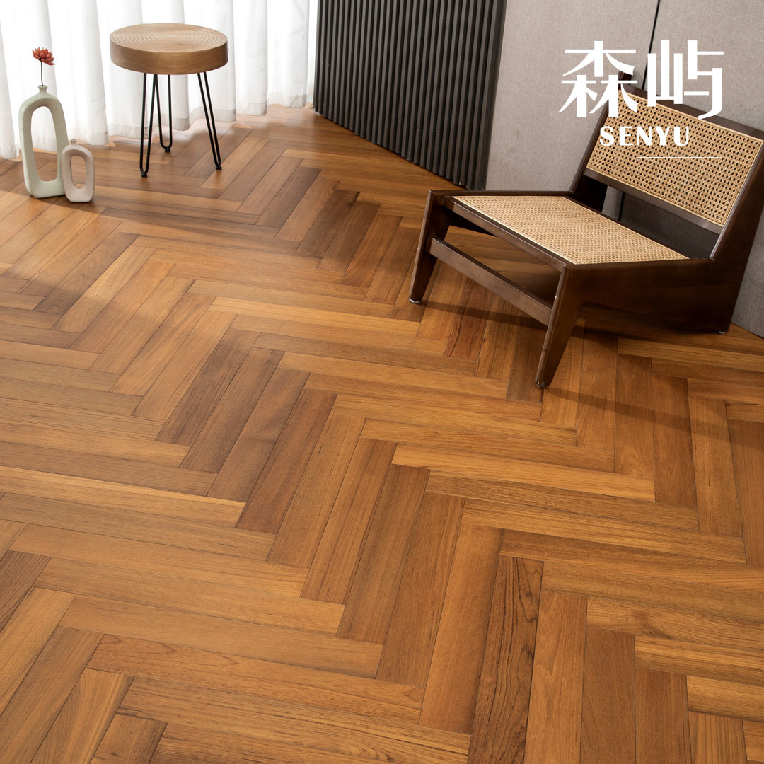 纯三层实木地板人字拼