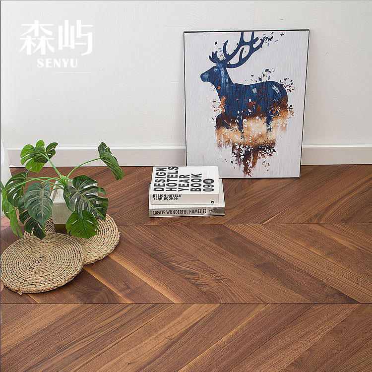 纯三层实木地板鱼骨拼锁扣