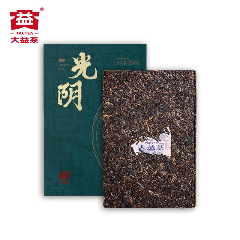 大益普洱茶 光阴砖茶250g普洱生茶2021年2101批次茶砖盒装