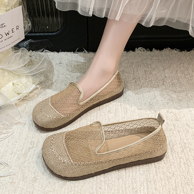 一脚蹬妈妈鞋透气渔夫鞋