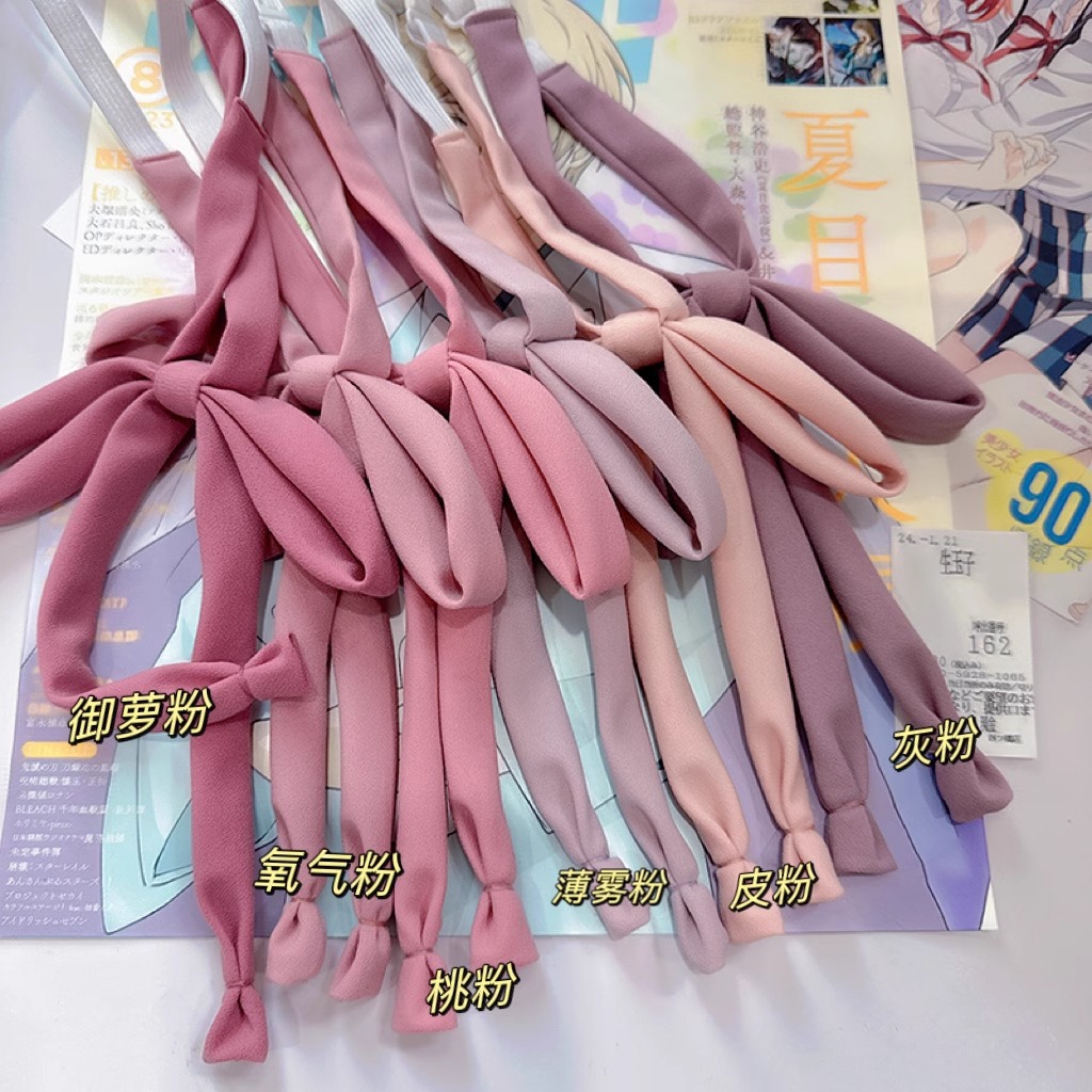 日系学院风JK免打纯色领绳领结女制服衬衫配饰蝴蝶结领花DYJ13