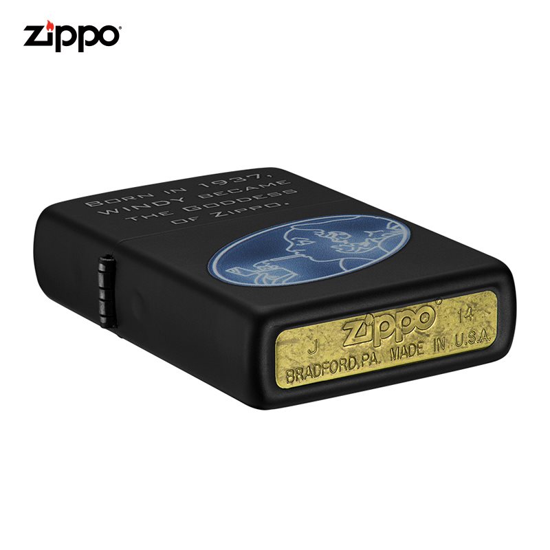 zippo打火机正版美国原装蓝焰风中女郎芝宝218-008808