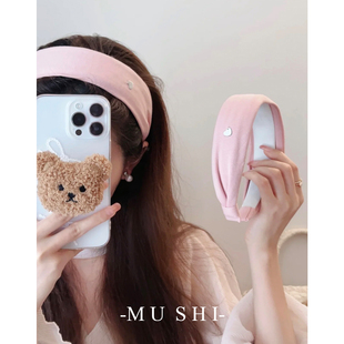 复古甜心少女纯色发箍加宽系列高颅顶发带女小众设计发卡头饰发饰