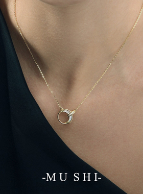 S925镀14K金白贝母锆石项链百搭