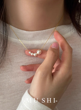 珍珠项链高级设计感小众s925银