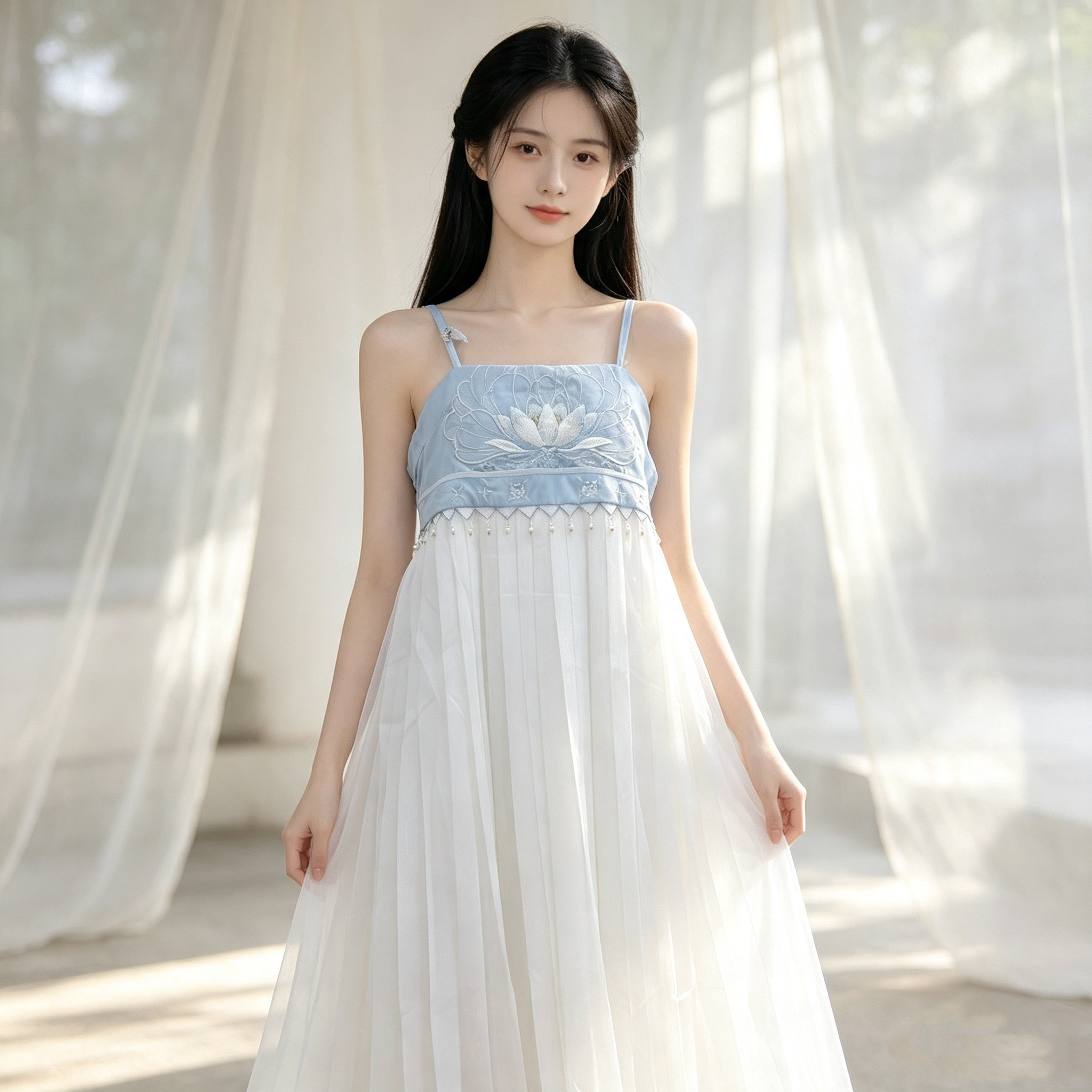 2026年新款新中式国风吊带连衣裙女夏季复古显瘦改良汉服