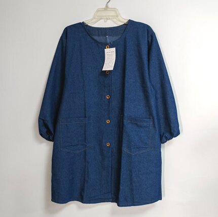 包邮成人女孩长袖围裙反穿罩衣 家居布艺美术培训韩版时尚