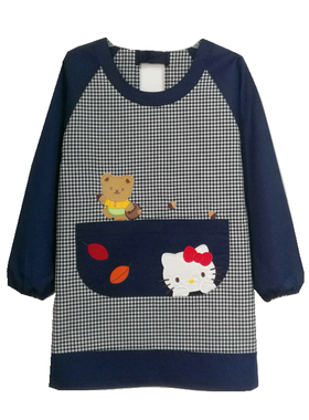 包邮女创意长袖围裙成人罩衣店员服日本居家服厨房时尚韩版反穿衣