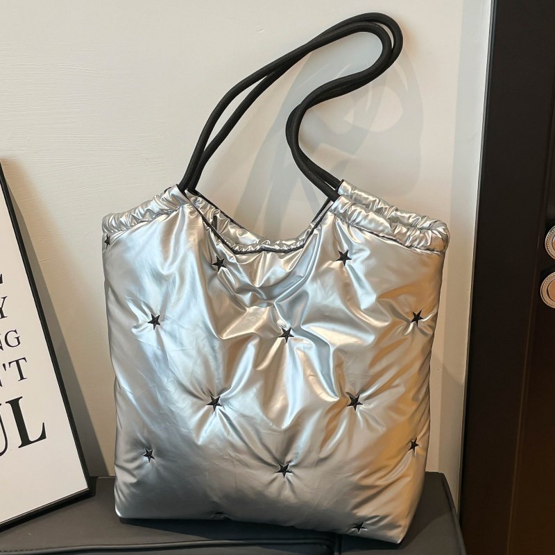 冬季轻便棉服包包女大容量休闲刺绣手提袋简约百搭单肩通勤托特包,箱包皮具/热销女包/男包,托特包,淘宝优惠券,粉丝福利购,淘宝优惠卷