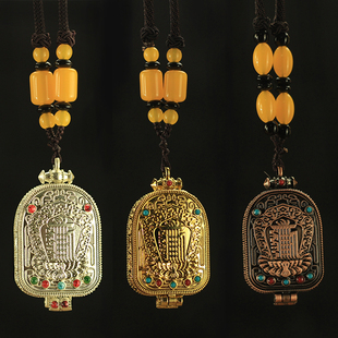 尼泊尔工艺十相自在嘎乌盒楞严咒轮护身吊坠可装甘露丸舍利子