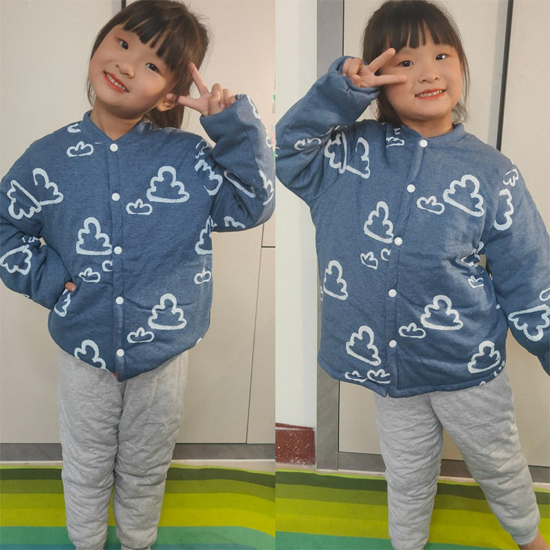 儿童男女孩宝大童水洗棉花校服神棉袄/棉服