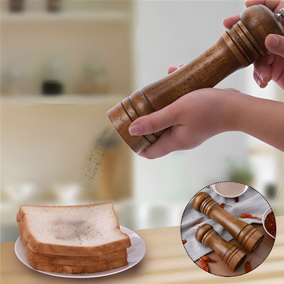 实木胡椒研磨器海盐瓶2件套