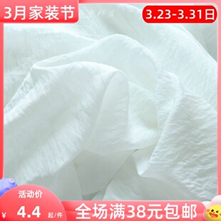 轻薄飘逸白色蝉翼薄千丝棉布料连衣裙上衣汉服装里布半透纯色面料
