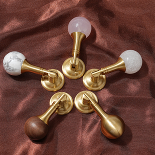 黄铜拉手吊坠法式现代简约衣柜门把手橱柜抽屉中式高级复古中古风