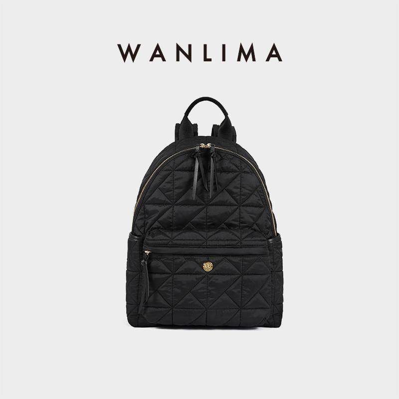 【博主同款】万里马双肩包拼牛皮轻便商务包学生书包大容量通勤