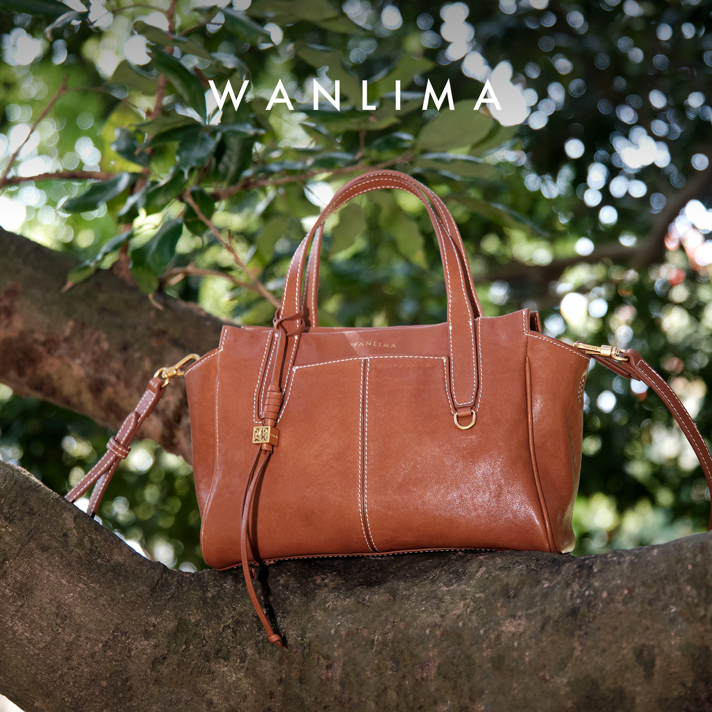 Wanlima/万里马包包女士2026新款小托特包通勤包植鞣皮单