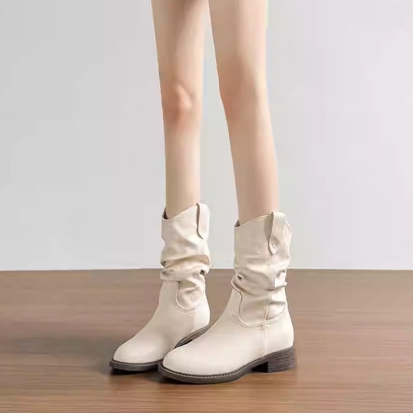 褶皱堆堆靴女2025新款秋冬短靴