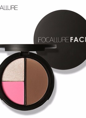 Focallure多功能修容盘三色修容粉高光腮红阴影粉组合提亮立体V脸