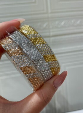 【高品质】五圈带钻珠珠镶钻三色手镯