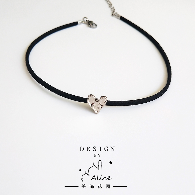 不掉色细款皮绳简约百搭锁骨链女