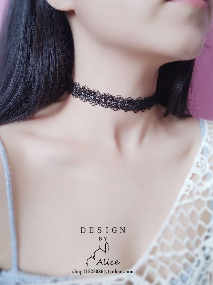 不掉色水溶蕾丝版型好项圈锁骨链